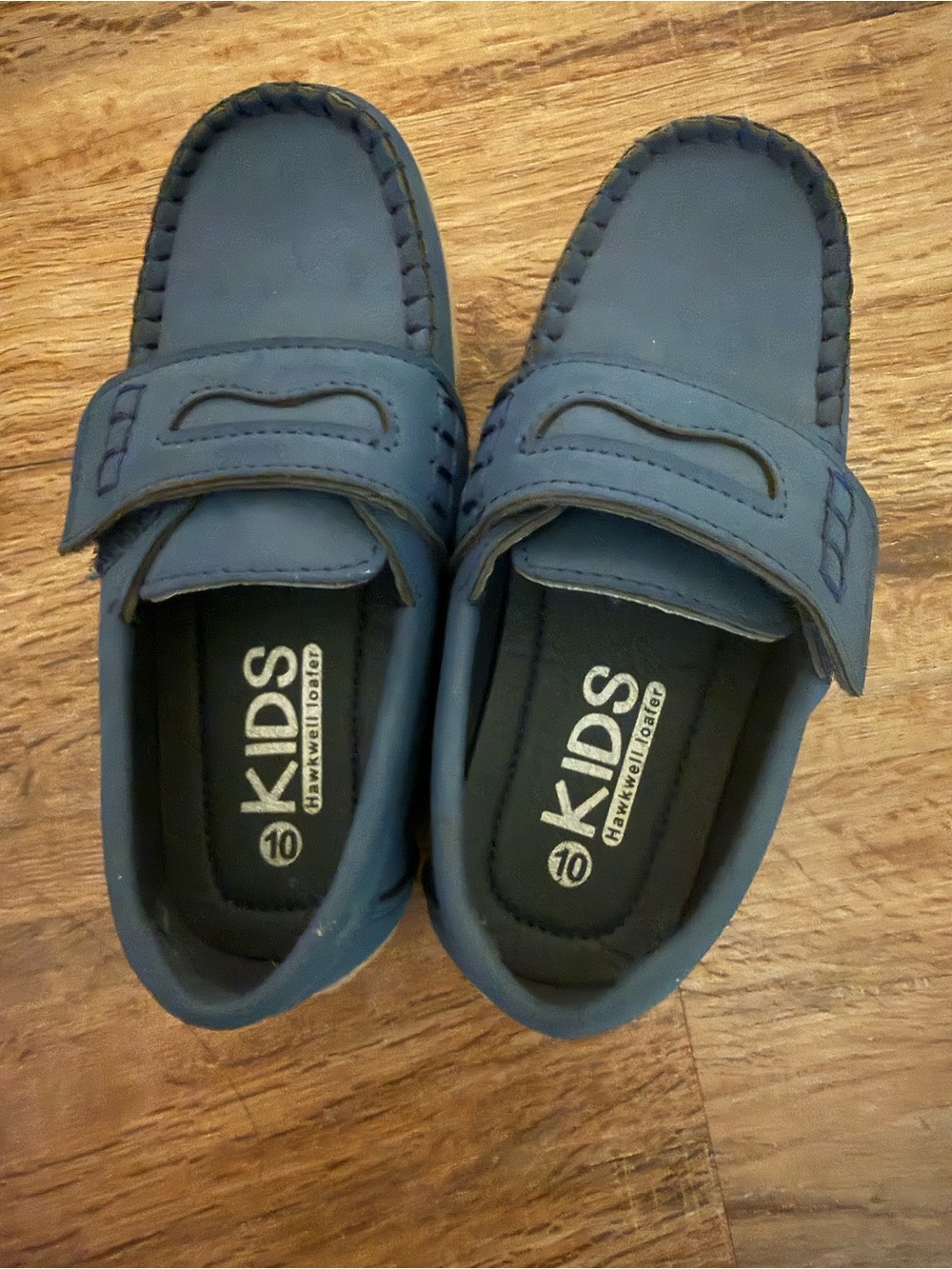 Hawkwell Kids Navy Blue Loafers Slip-Ons with Velcro Strap